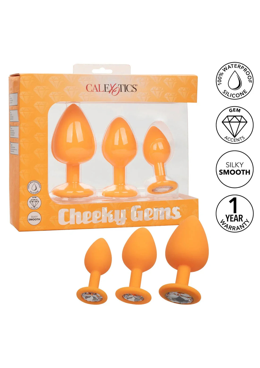 Cheeky Gems 3 pcs by CalExotics - Happytoys Sexshop: Toys for Feeling Happy & Easy 😊 - Discreet geleverd