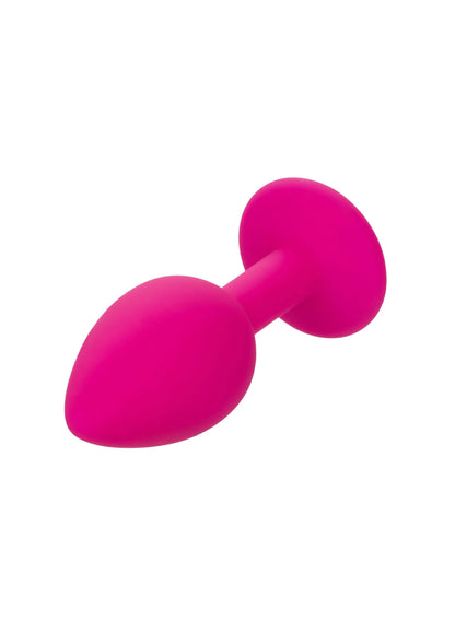 Roze anale plug met dubbele afgeronde uiteinden, zonder zichtbare steen