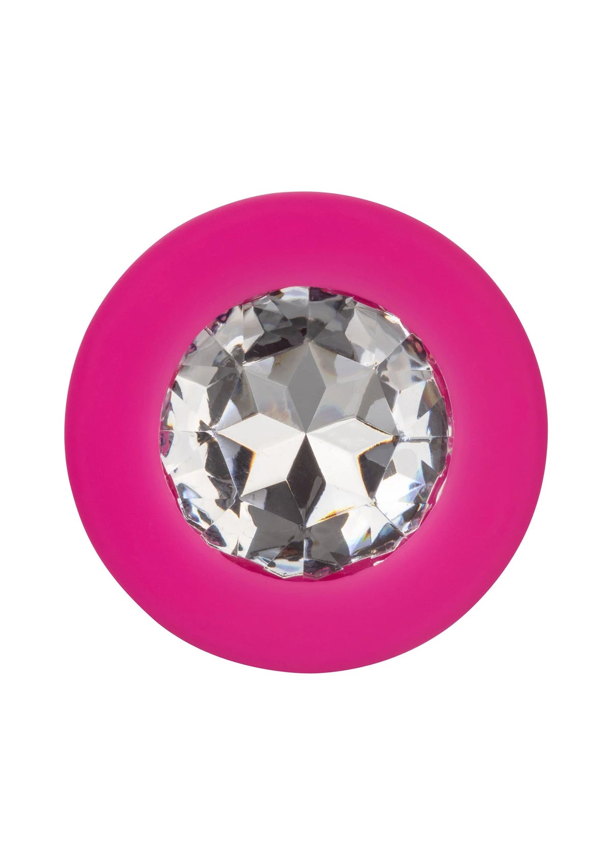 Close-up: ingelegde glazen steen in roze ring