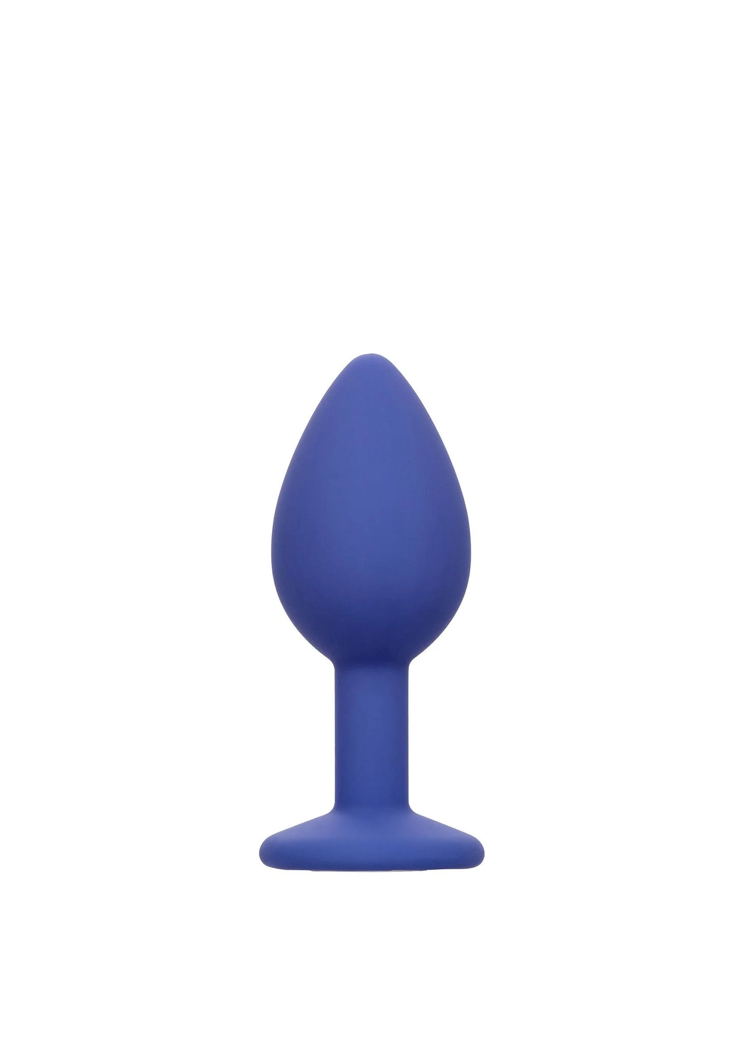 Blauwe anale plug met druppelvormig uiteinde en platte voet