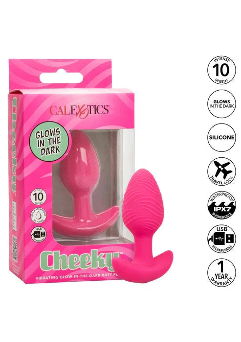 Cheeky Glow Vibrating Plug S by CalExotics - Happytoys Sexshop: Toys for Feeling Happy & Easy 😊 - Discreet geleverd
