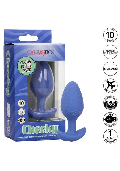 Cheeky Glow Vibrating Plug L by CalExotics - Happytoys Sexshop: Toys for Feeling Happy & Easy 😊 - Discreet geleverd