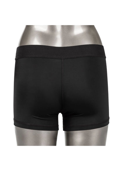 Zwarte boxerbrief voor strap-on met gladde achterzijde en middennaad