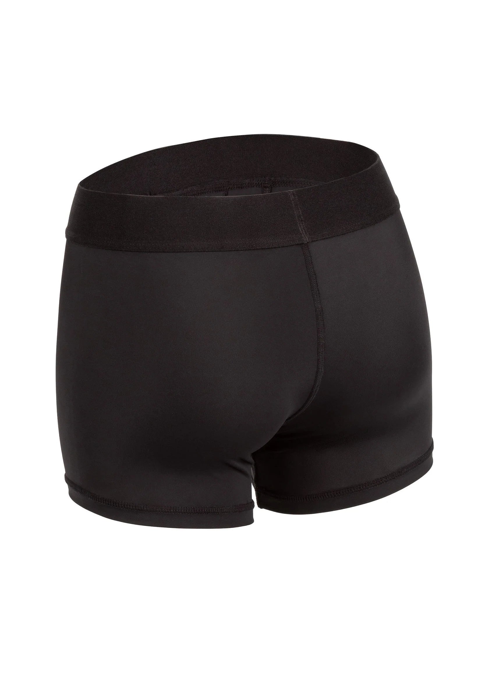 Zwarte boxerbrief met ronde opening voor strap-on, CalExotics