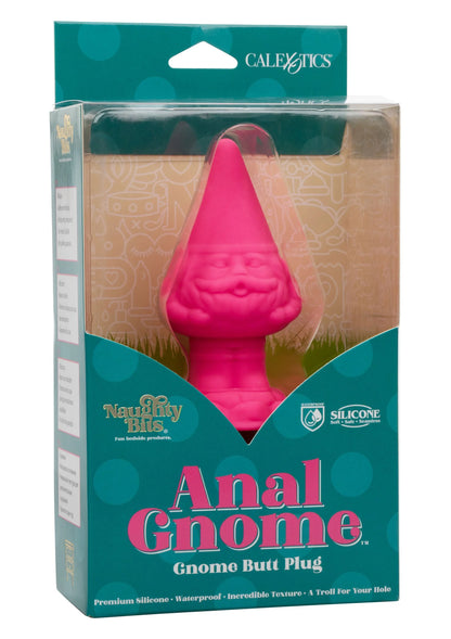 Verpakking van CalExotics Anal Gnome gnome anusplug, roze product in doos.