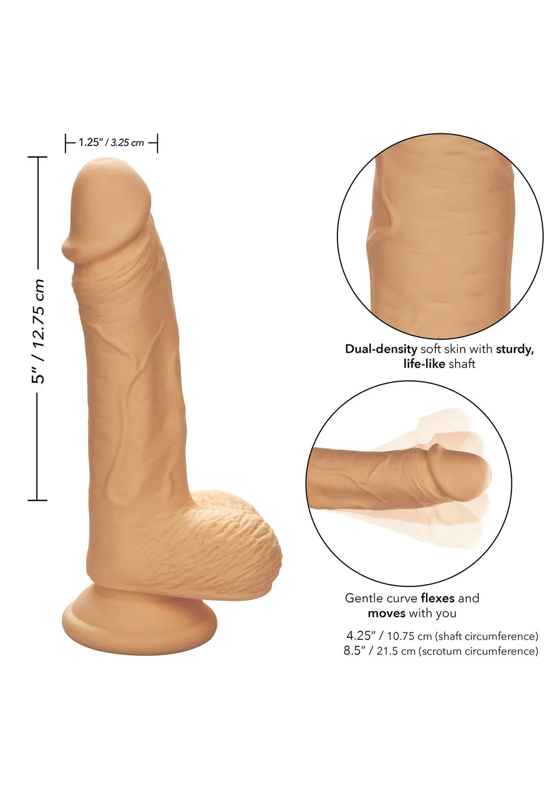 Dual Density Silicone Stud 5 inch by CalExotics - Happytoys Sexshop: Toys for Feeling Happy & Easy 😊 - Discreet geleverd