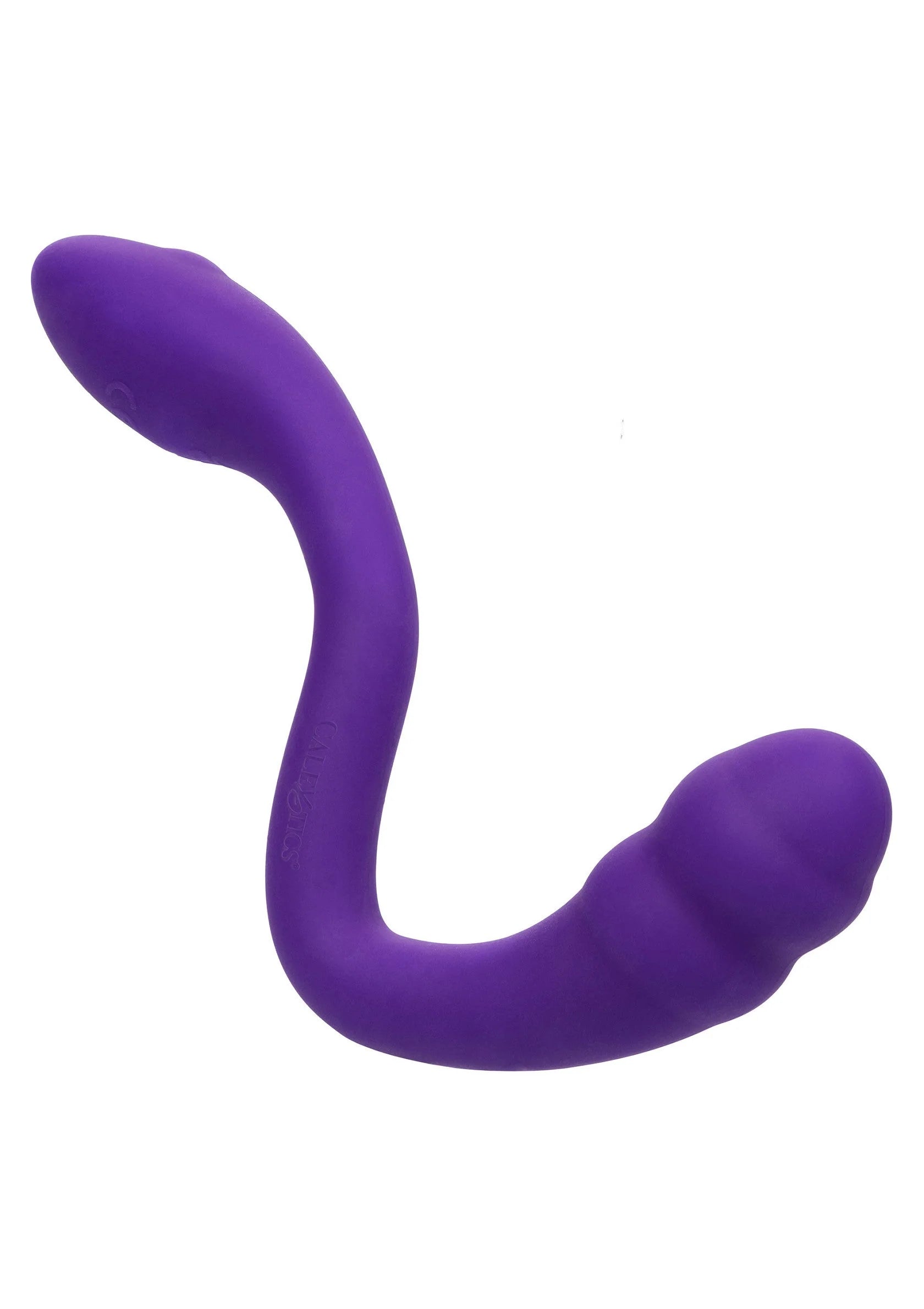 Paarse U-vorm vibrator met brede bocht, volledig zicht
