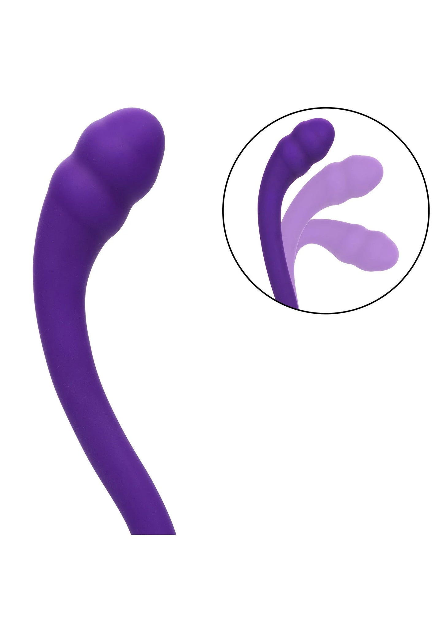 Paarse U-vorm vibrator met afgeronde uiteinden, close-up