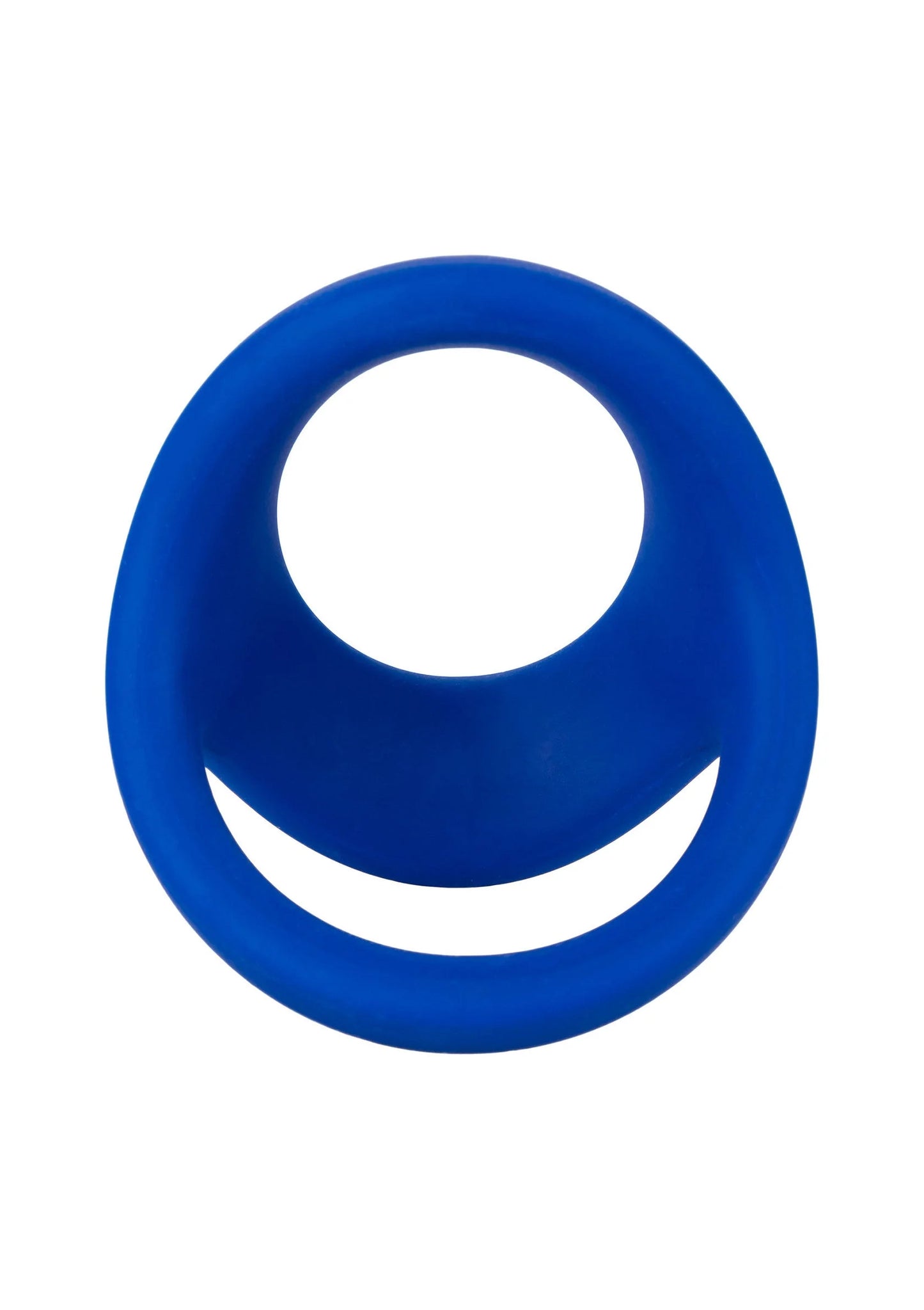Blauwe cockring met dubbele ring, ronde lusvormige opening