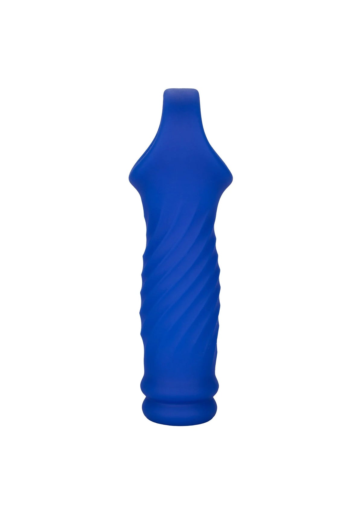 Blauwe siliconen extensie met aflopende vorm en open ring bovenaan