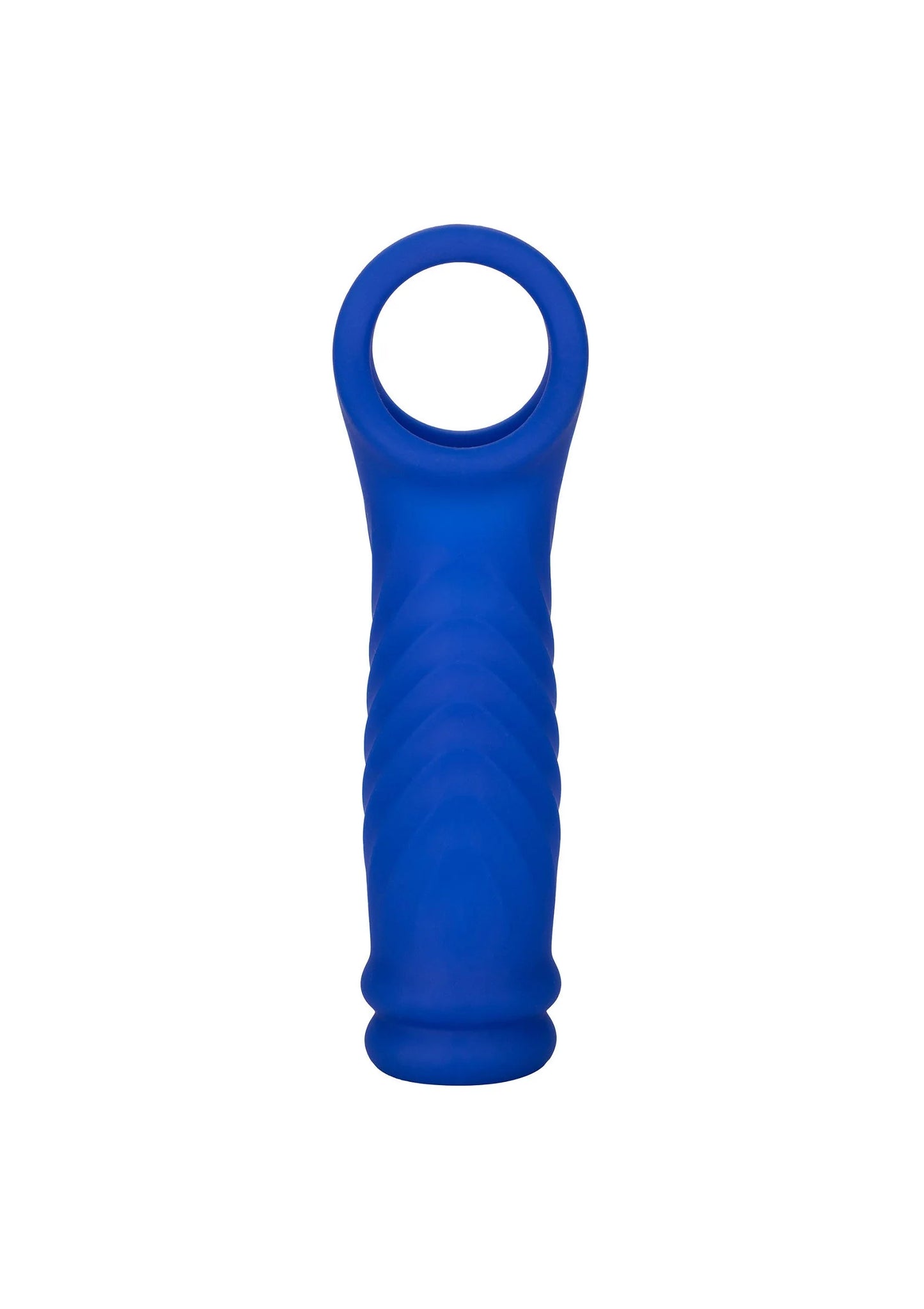 Blauwe siliconen extensie met ringvormige opening bovenaan