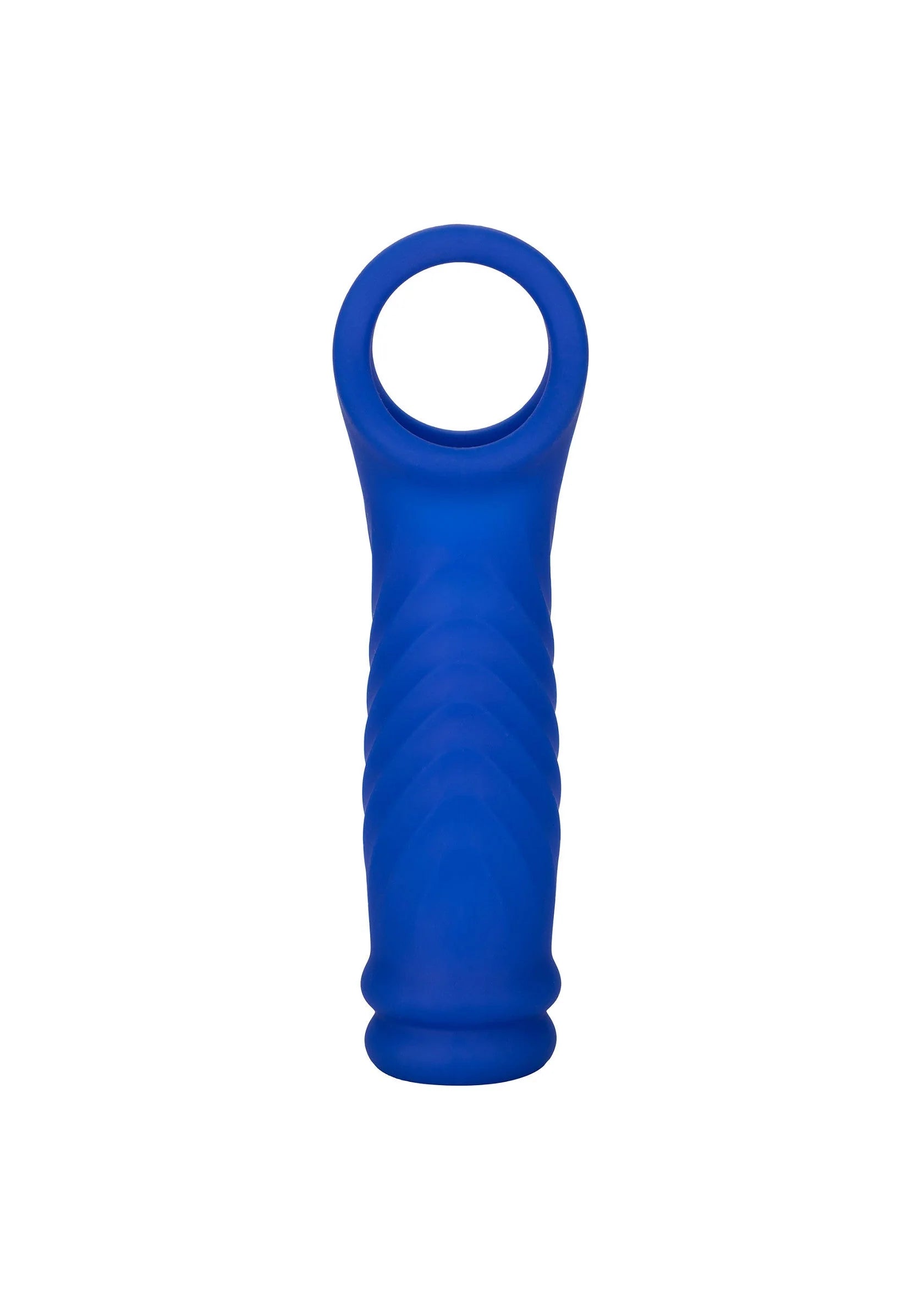 Blauwe siliconen extensie met ringvormige opening bovenaan