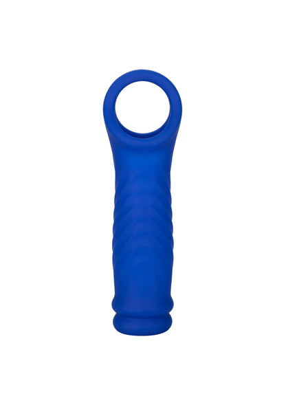Blauwe siliconen extensie met ringvormige opening bovenaan