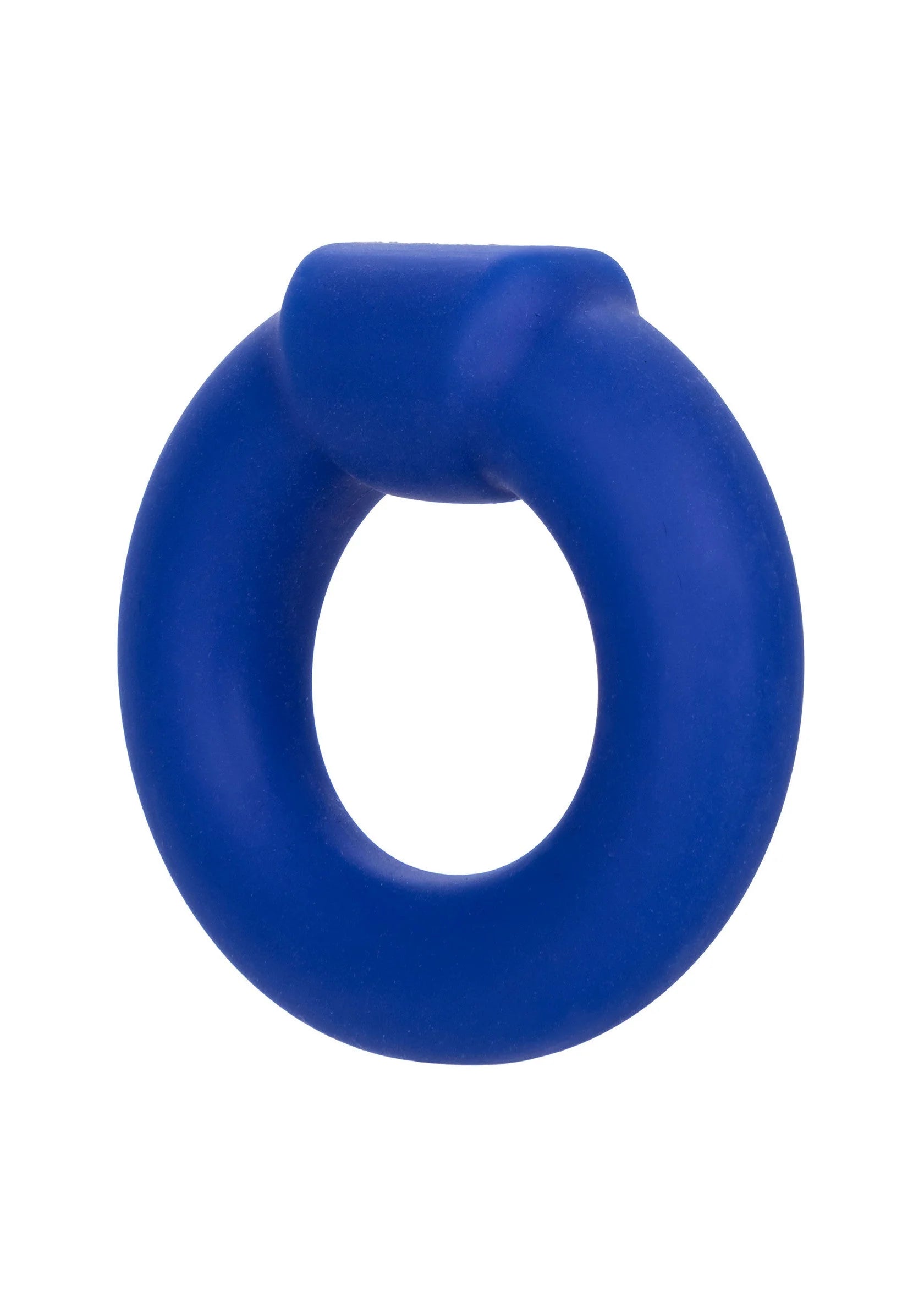 Blauwe pomp-ring, ovaal met centrale opening