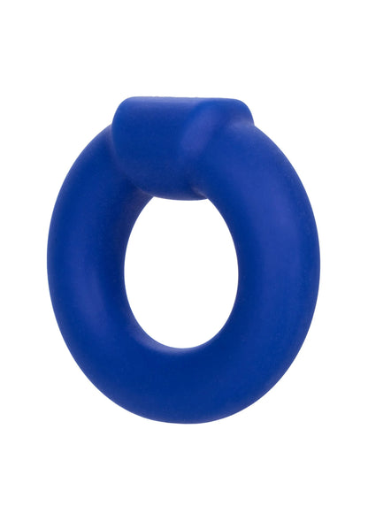 Blauwe pomp-ring, ovaal met centrale opening