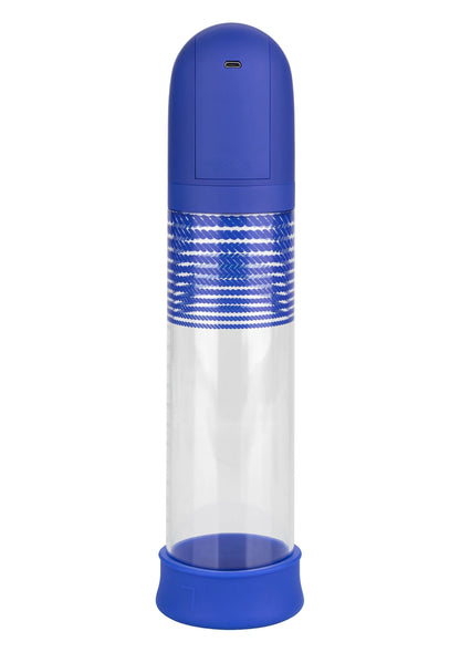 Oplaadbare pompcilinder met blauwe kap, gaasband en onderring