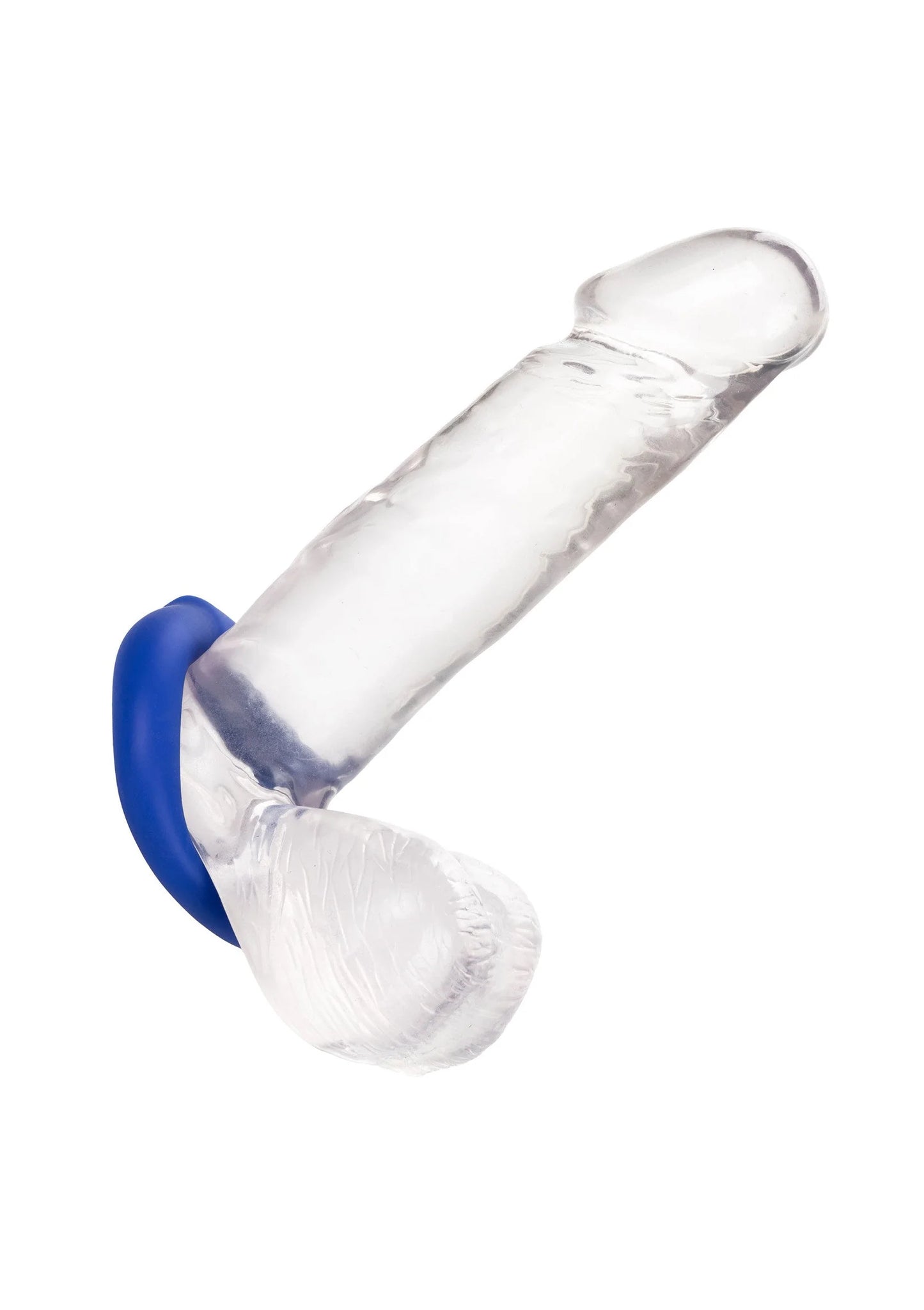 Oplaadbare pompkit met transparante cilinder en blauwe kraag, wit/grijs inzetstuk