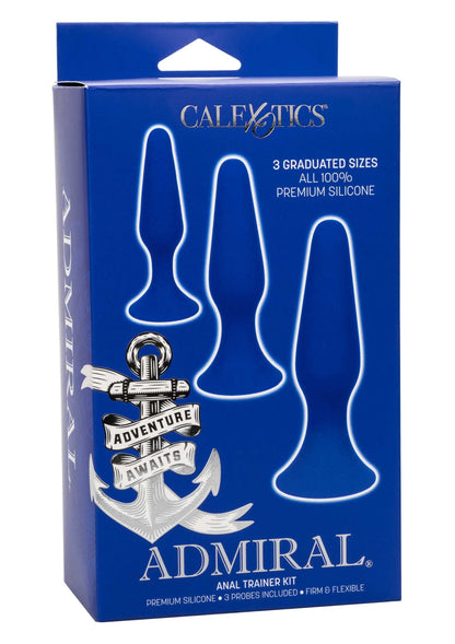 CalExotics Admiral anale trainer kit, verpakking met 3 siliconen stuks