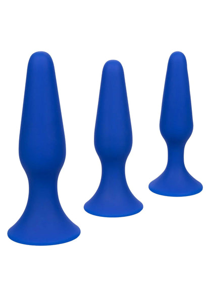 Blauwe anale trainer probs in set van 3 maten, elk met brede basis
