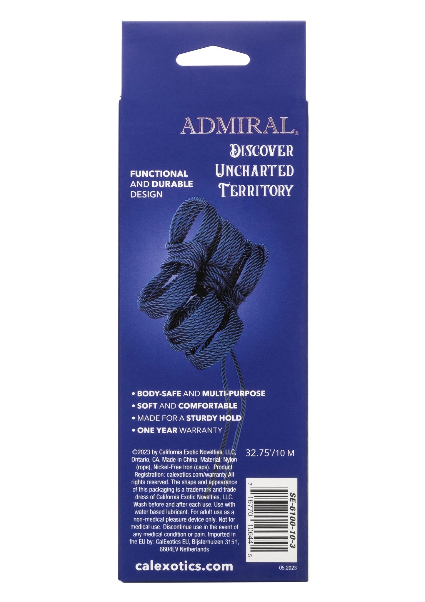 Donkerblauw gevlochten touwkoord in blauwe Admiral-discovery verpakking