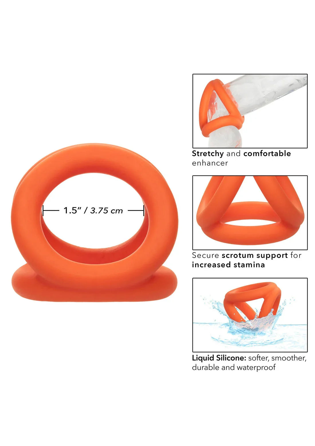 Alpha Tri-Ring by CalExotics - Happytoys Sexshop: Toys for Feeling Happy & Easy 😊 - Discreet geleverd