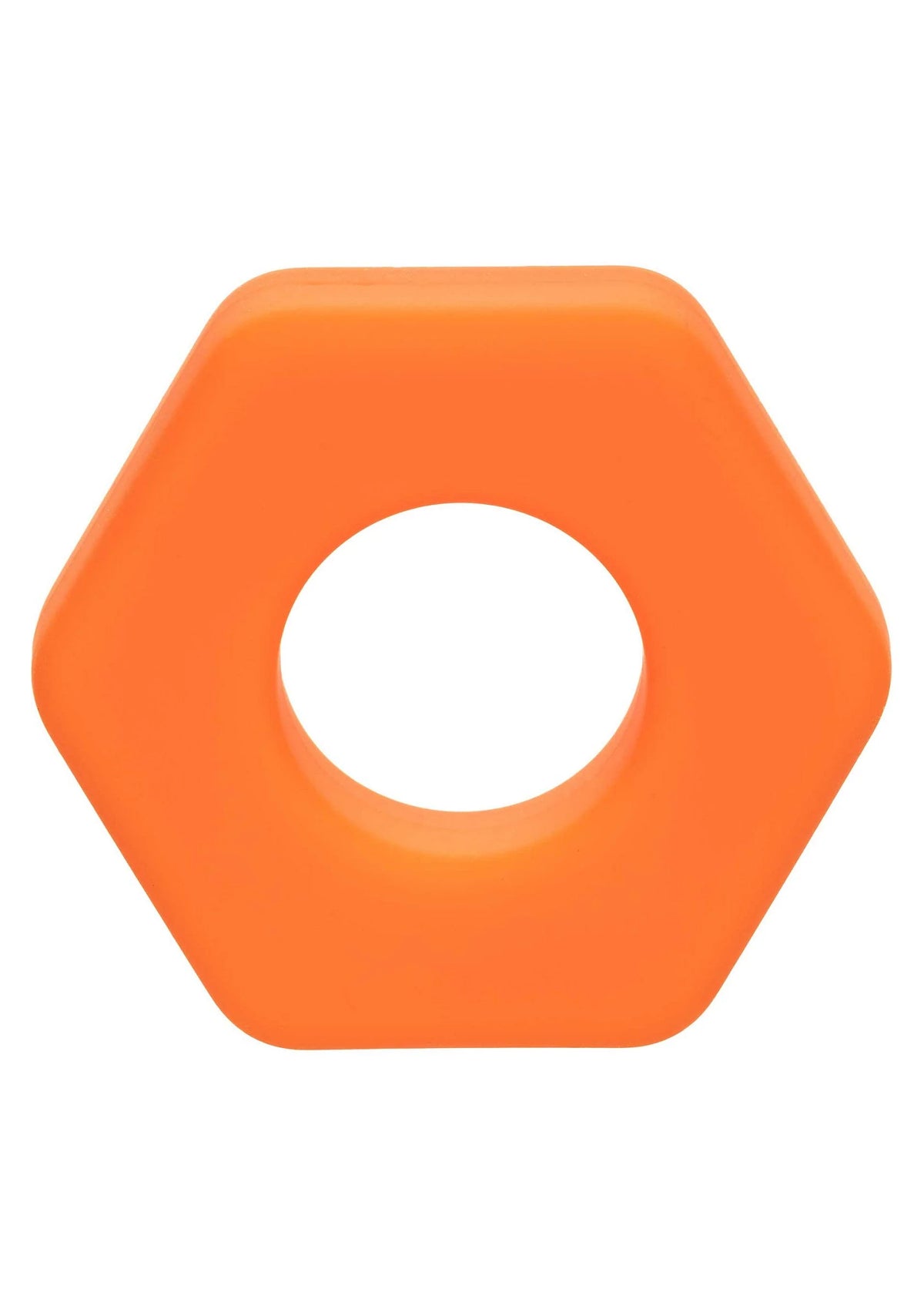 Oranje siliconen ring met ronde opening en afgeronde randen