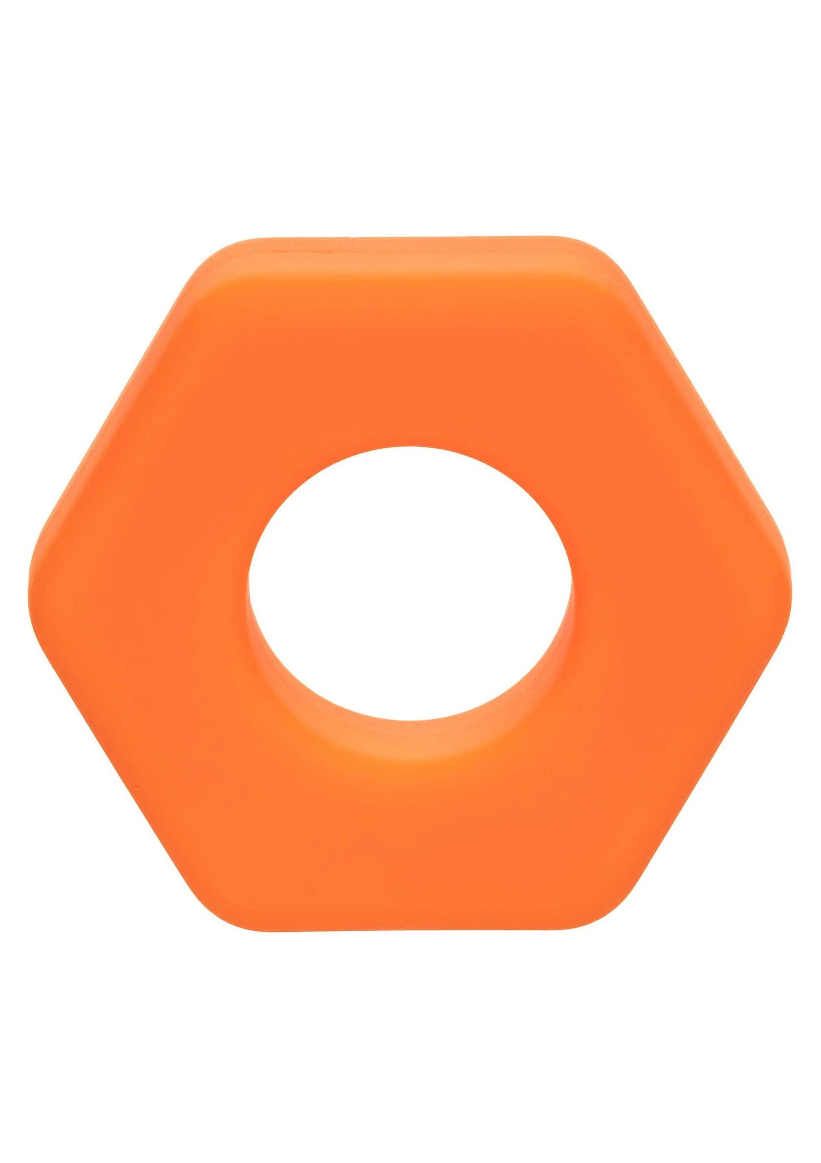 Oranje siliconen ring met ronde opening en afgeronde randen