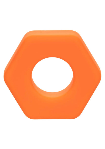 Oranje siliconen ring met ronde opening en afgeronde randen