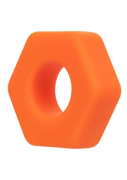 Oranje Liquid Silicone seksagonring met zeskantige vorm en ronde opening
