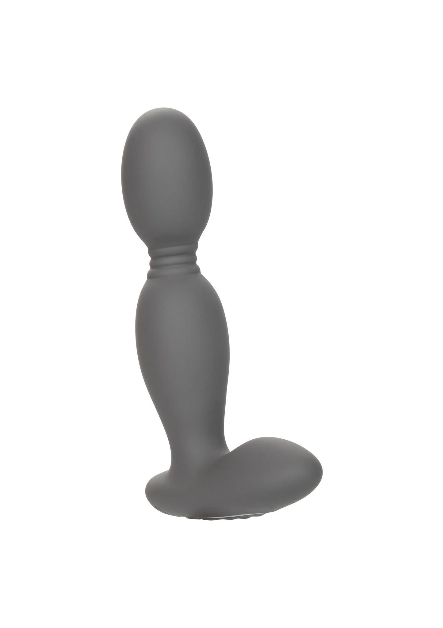 Grijze dubbele-curve rotator probe vibrator met korte nek en brede voet