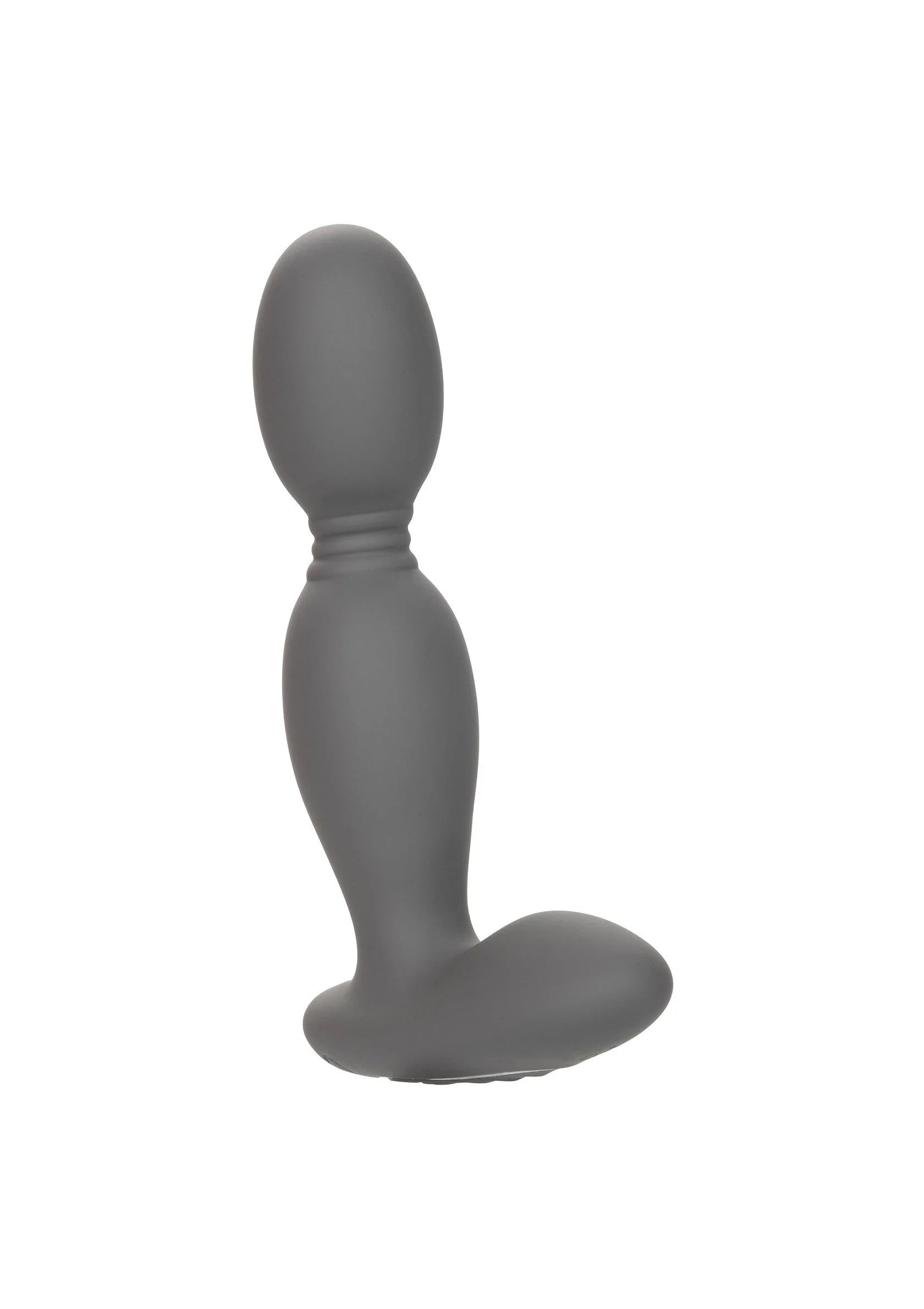 Grijze dubbele-curve rotator probe vibrator met korte nek en brede voet