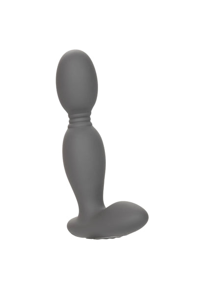 Grijze dubbele-curve rotator probe vibrator met korte nek en brede voet