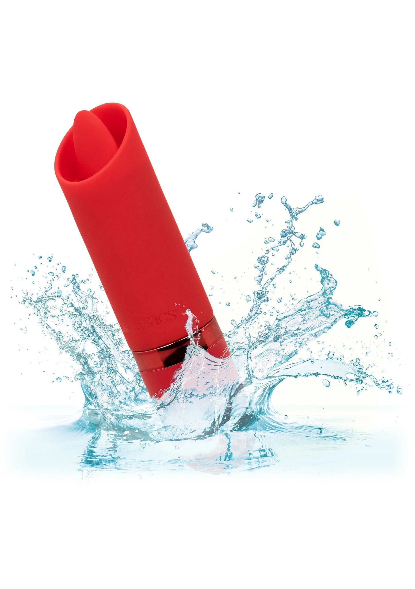 Rode mini lipstick-vibrator met open uiteinde