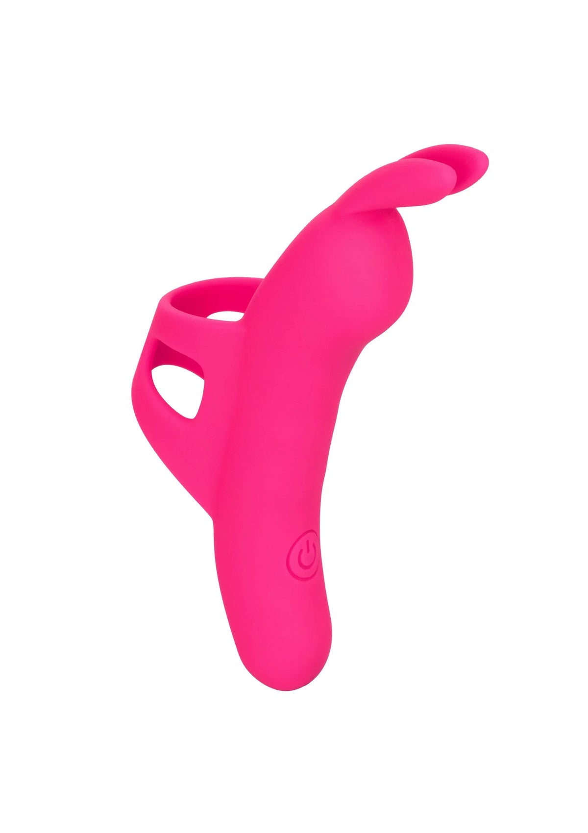 Roze vingerteaser met openingen aan de zijkant en gebogen top, siliconen