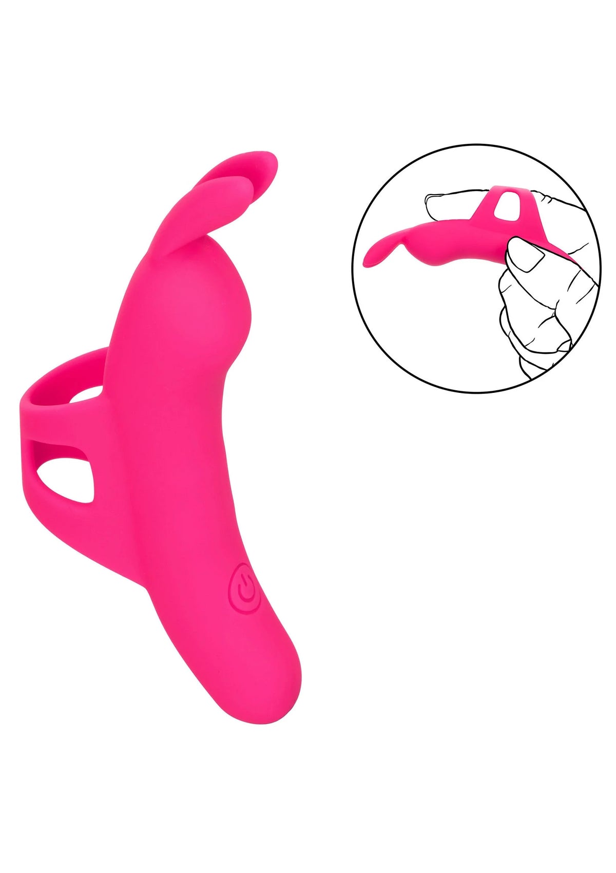 Roze vingerteaser met openingen en gebogen vorm, siliconen