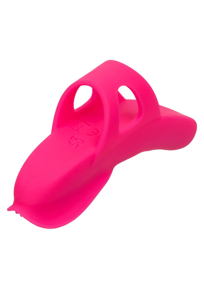 CalExotics nubby vibe vibratormassager, roze met twee openingen en bedrukking op zijkant
