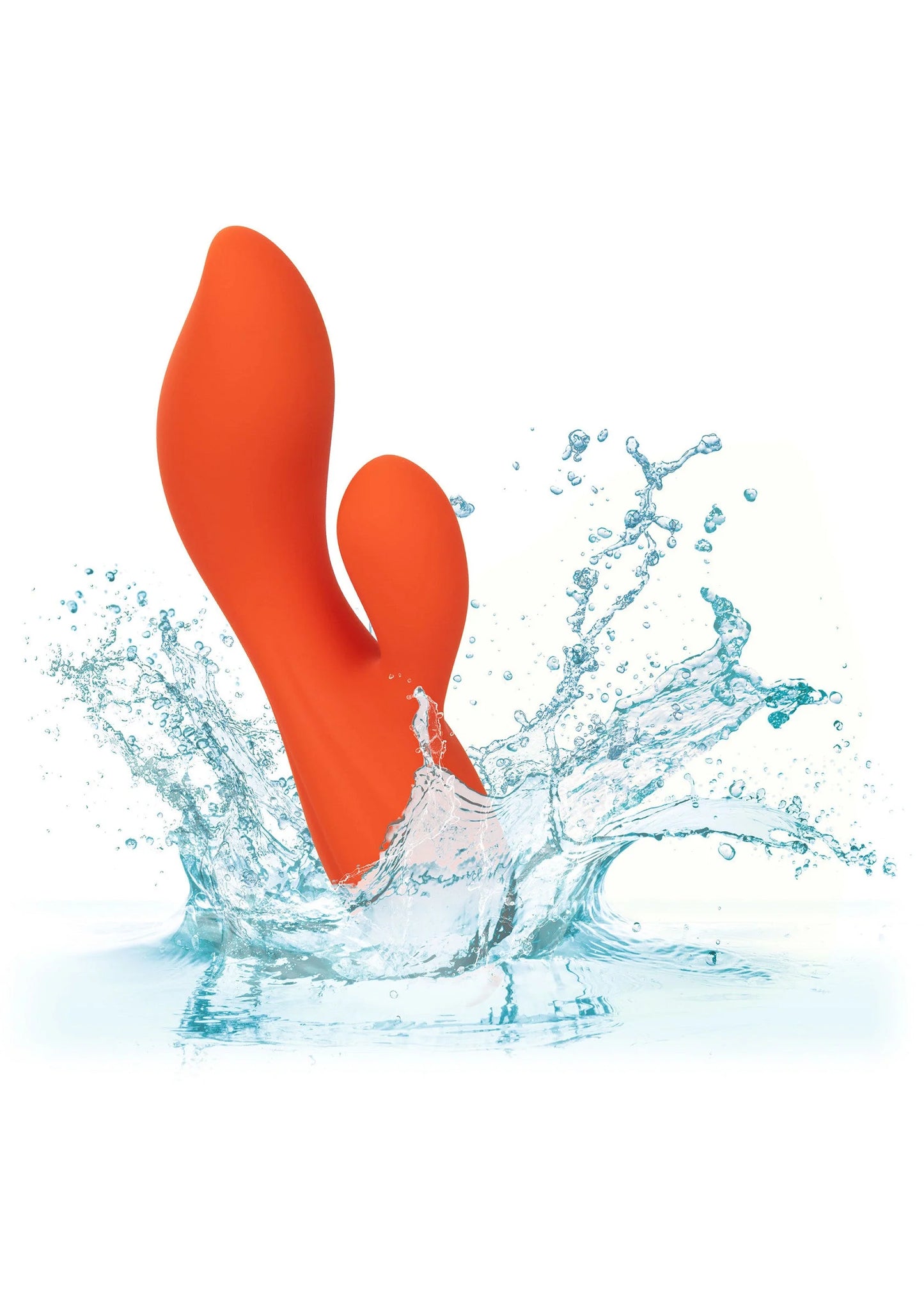 Oranje dual-teaser van vloeibare siliconen met water-spetters, dubbele kop
