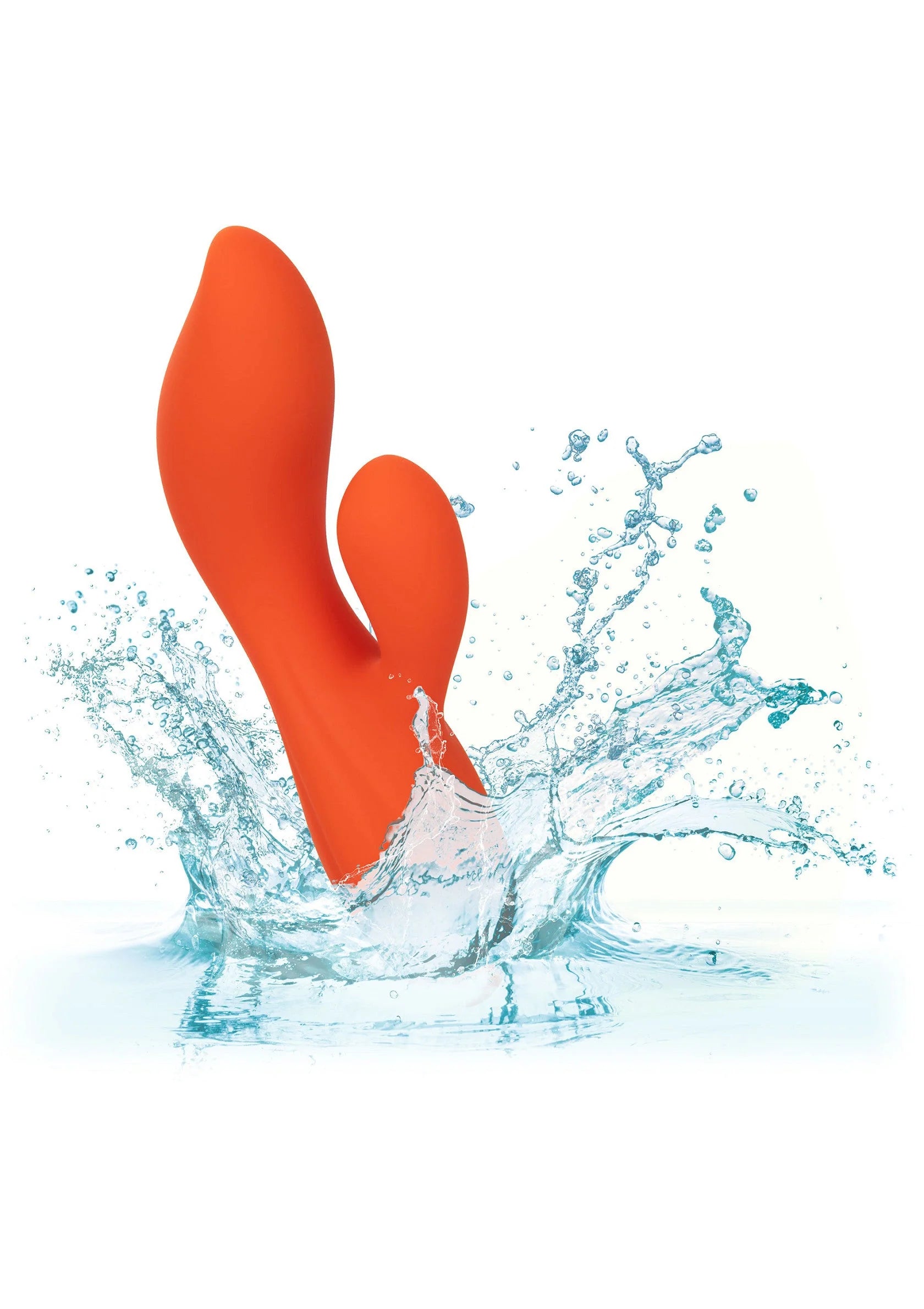 Oranje dual-teaser van vloeibare siliconen met water-spetters, dubbele kop