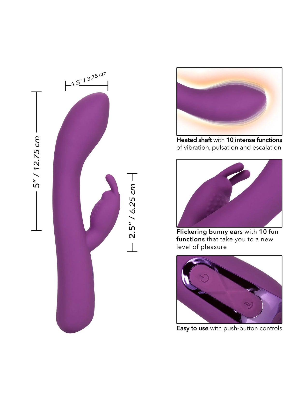 Beste vandaag nog: Jack Rabbit Elite Warming Rabbit vibrator by CalExotics - bij Happytoys