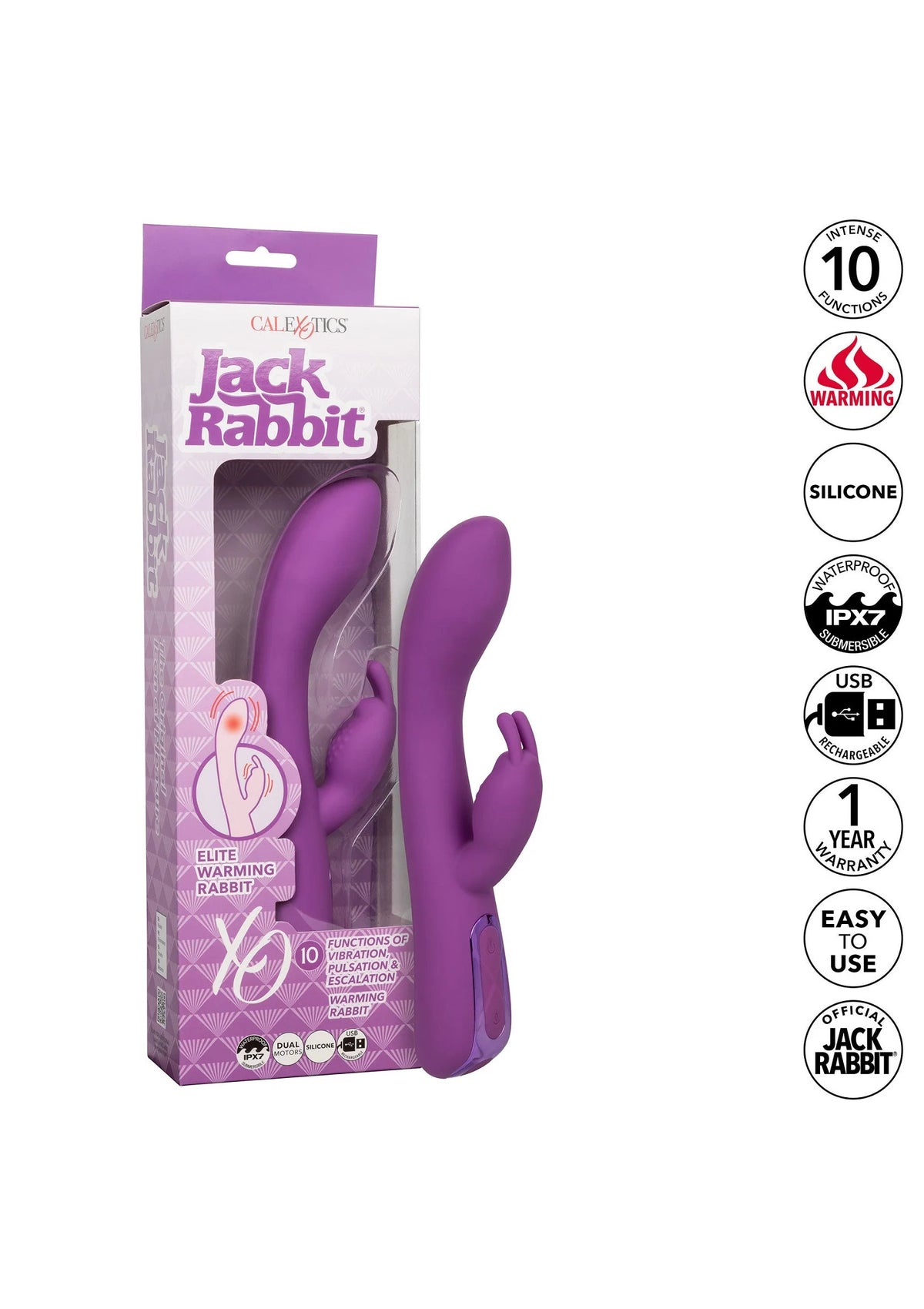 Beste vandaag nog: Jack Rabbit Elite Warming Rabbit vibrator by CalExotics - bij Happytoys