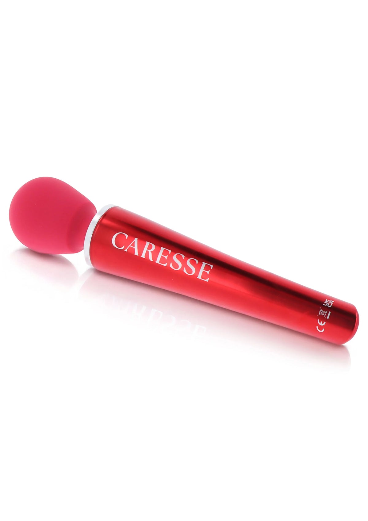 Compacte Caresse wands massager in rood met slanke handgreep