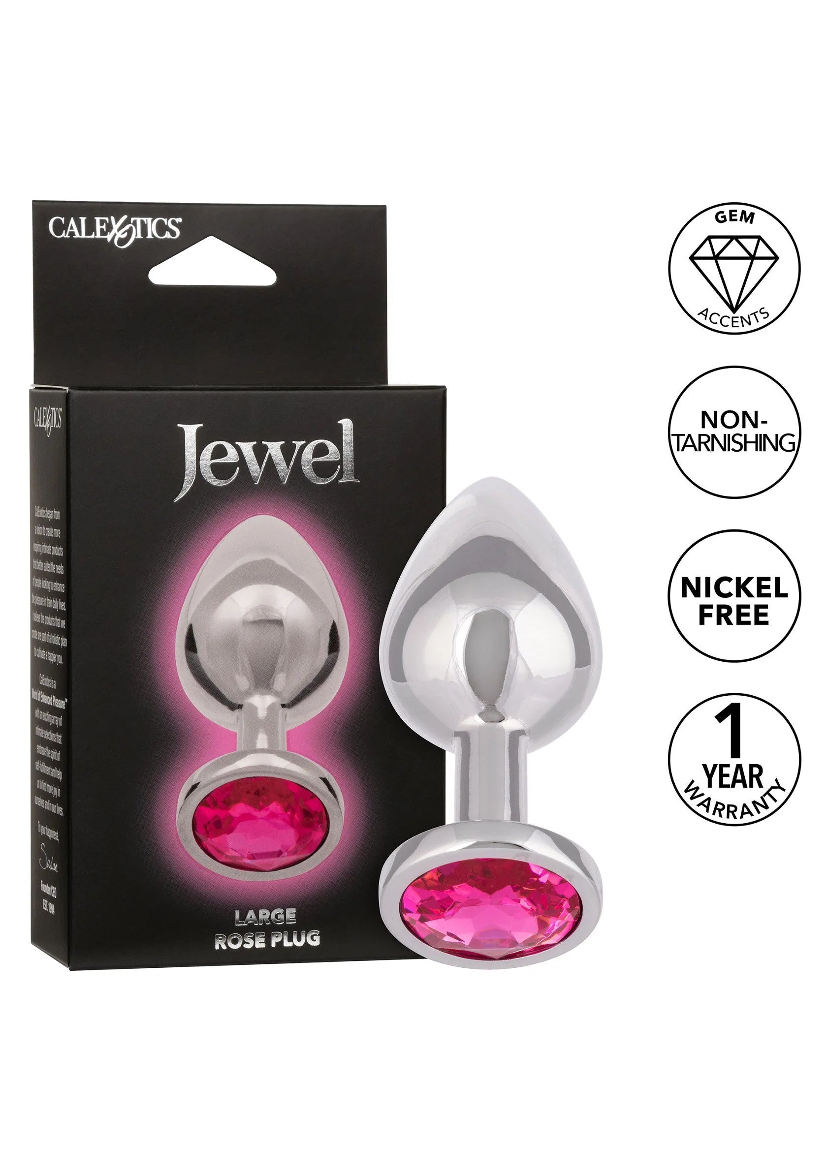 Beste vandaag nog: Jewel Large Rose Plug by CalExotics - bij Happytoys
