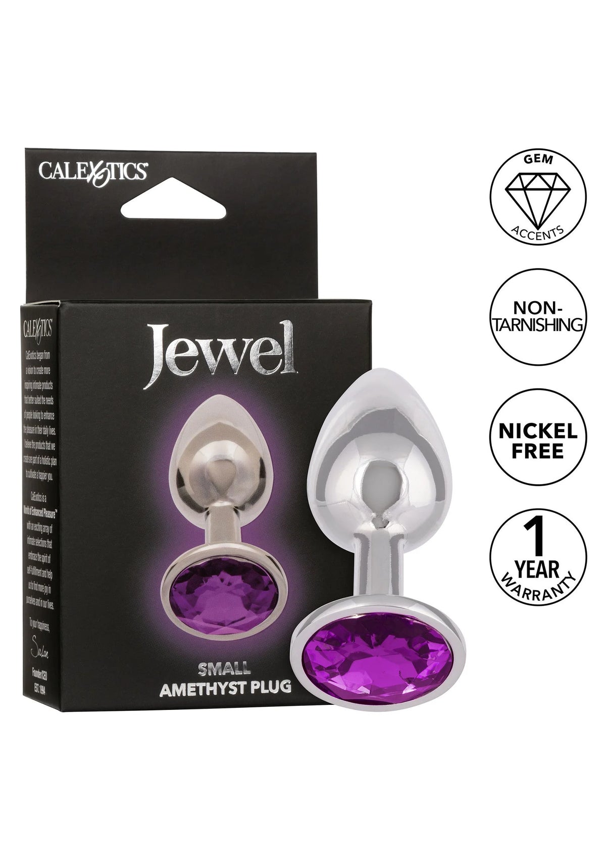 Beste vandaag nog: Jewel Small Amethyst Plug by CalExotics - bij Happytoys