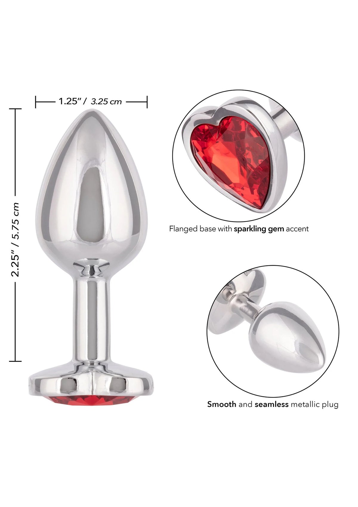 Beste vandaag nog: Jewel Small Ruby Heart Plug by CalExotics - bij Happytoys