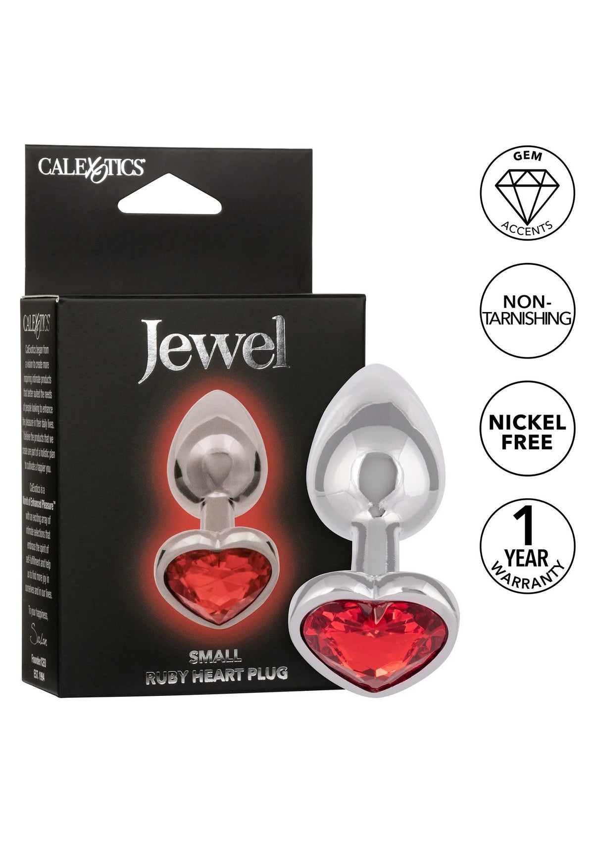 Beste vandaag nog: Jewel Small Ruby Heart Plug by CalExotics - bij Happytoys