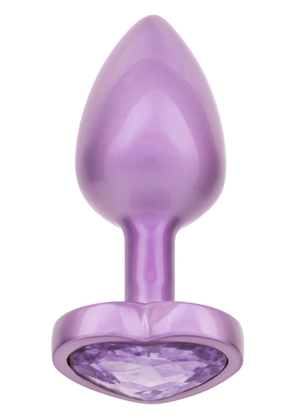 CalExotics kleine Diamond Heart-plug in lila met hartvormige basis