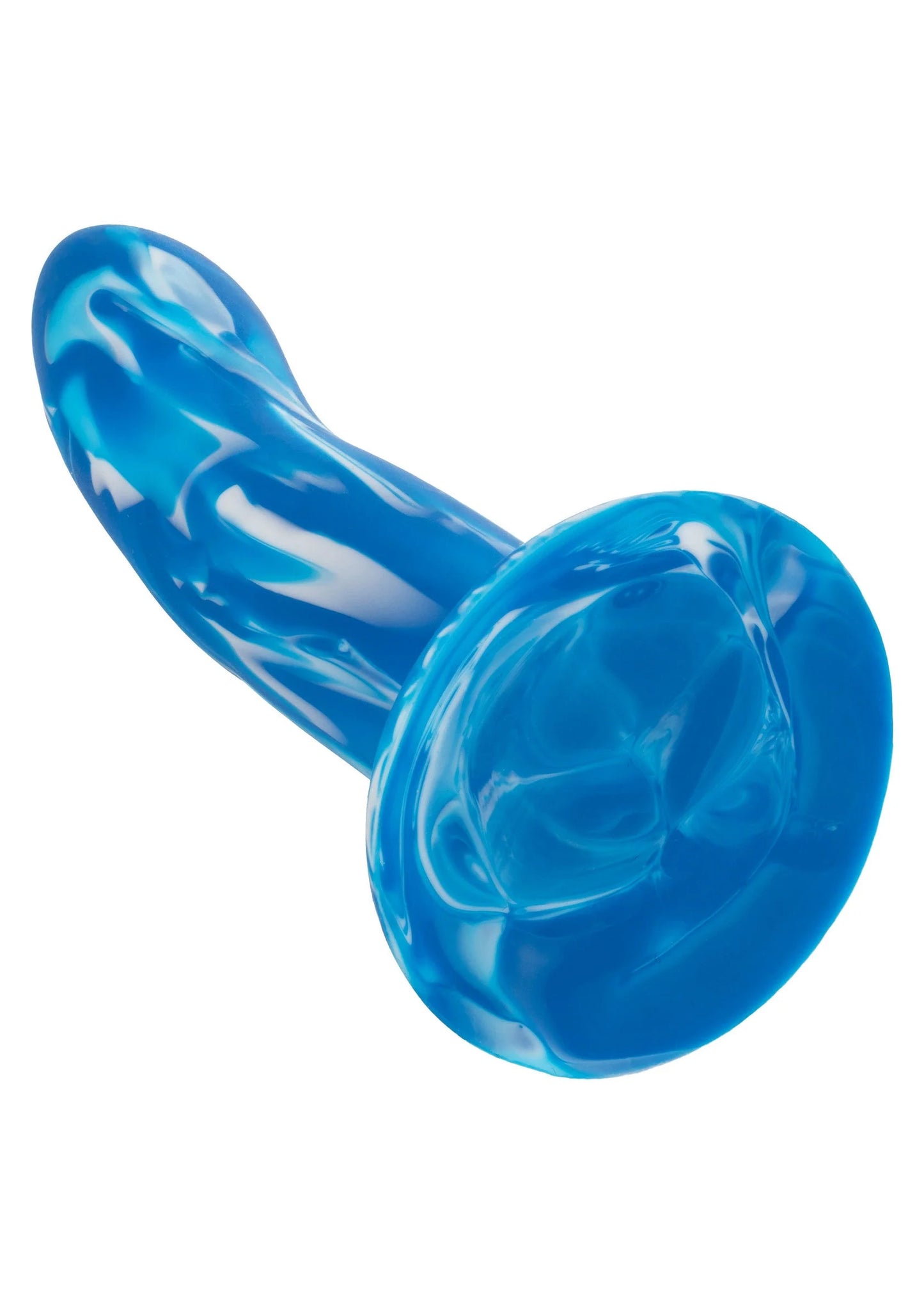 Blauwe Twisted probe van CalExotics close-up van ronde kop en flared basis.