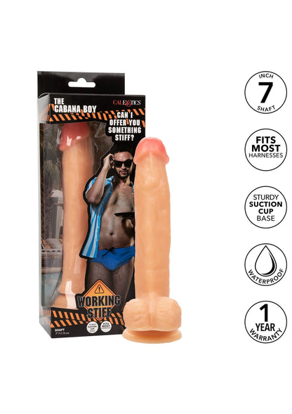 Verpakte Working Stiff dildo van CalExotics: 7-inch schacht en zuignapbasis