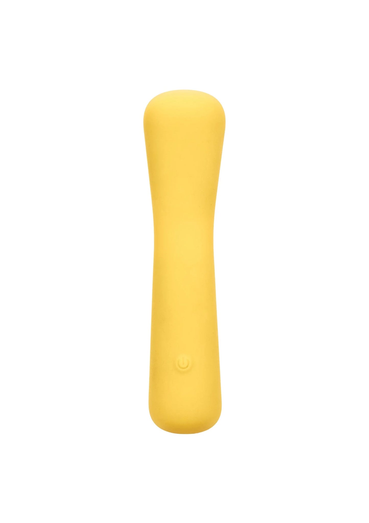 Gele mini flexibele vibratiestick van CalExotics, rechtop staand model