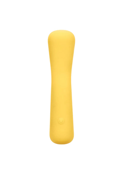 Gele mini flexibele vibratiestick van CalExotics, rechtop staand model